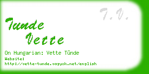 tunde vette business card